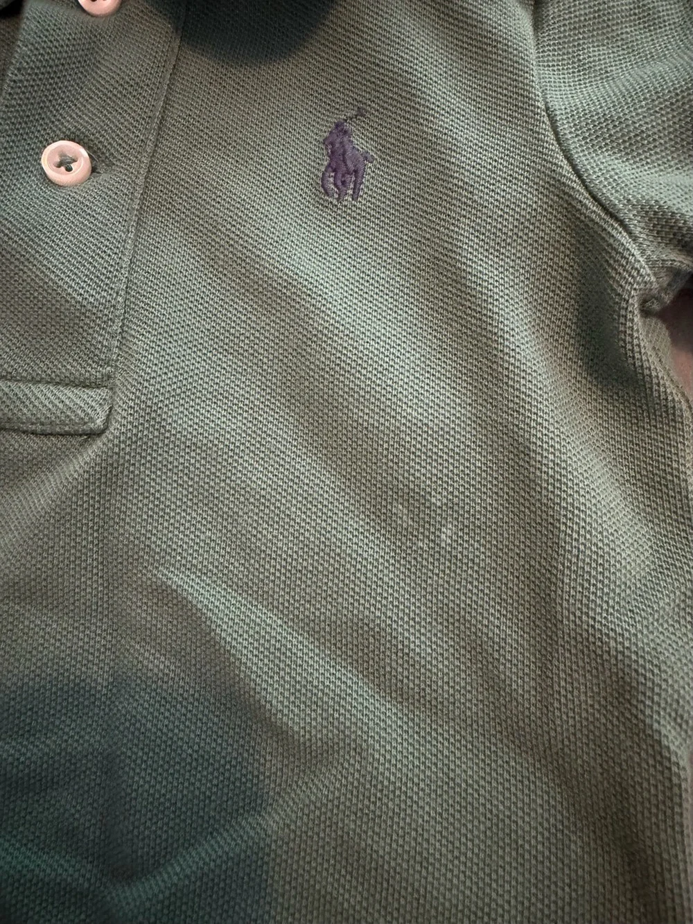 Ralph Lauren  Green Polo Shirt & Navy Embroidered Shorts Set